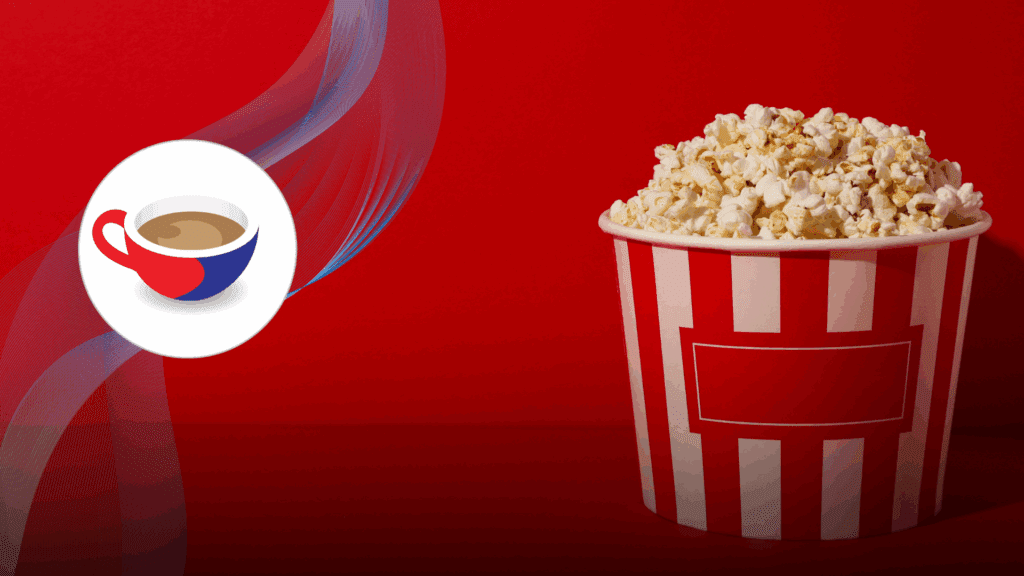 Big red popcorn bucket