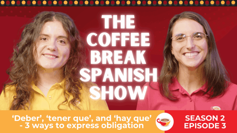 Two smiling women in yellow and red shirts in front of a red background.